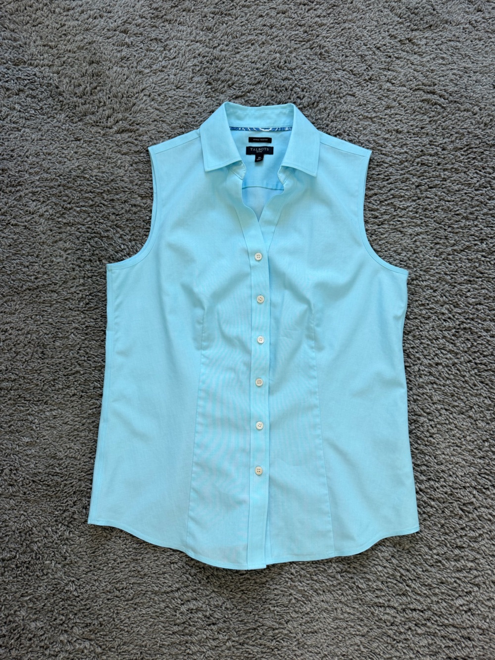 Talbots Light Blue Sleeveless Button-Down Shirt